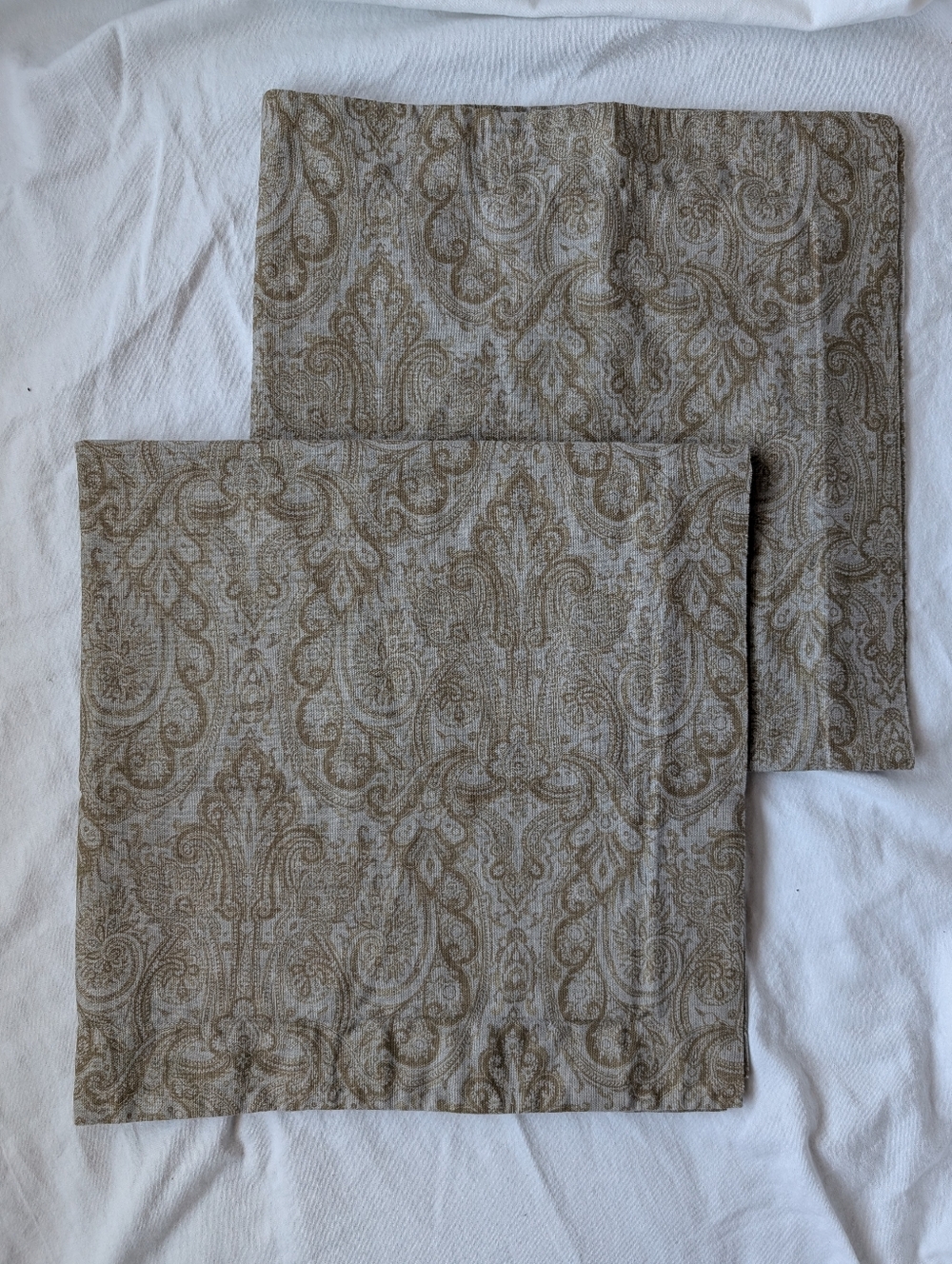 Restoration Hardware Paisley Italian Block Print Cotton Euro Pillow Covers -2